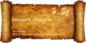 Hergert Szorina névjegykártya
